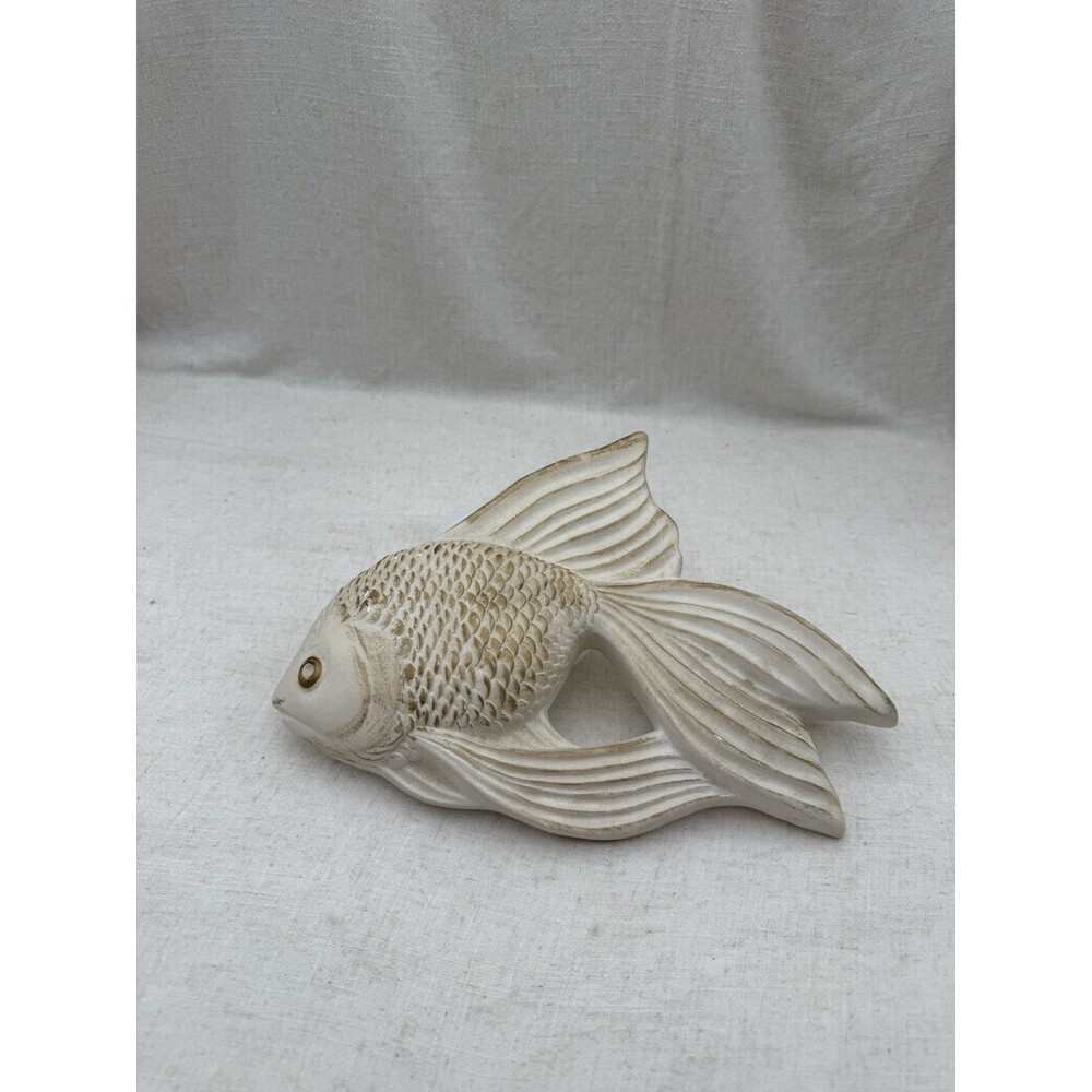 Vintage 1958 Miller Studio Goldfish Wall Plaque Chalkware Fish Decor MCM